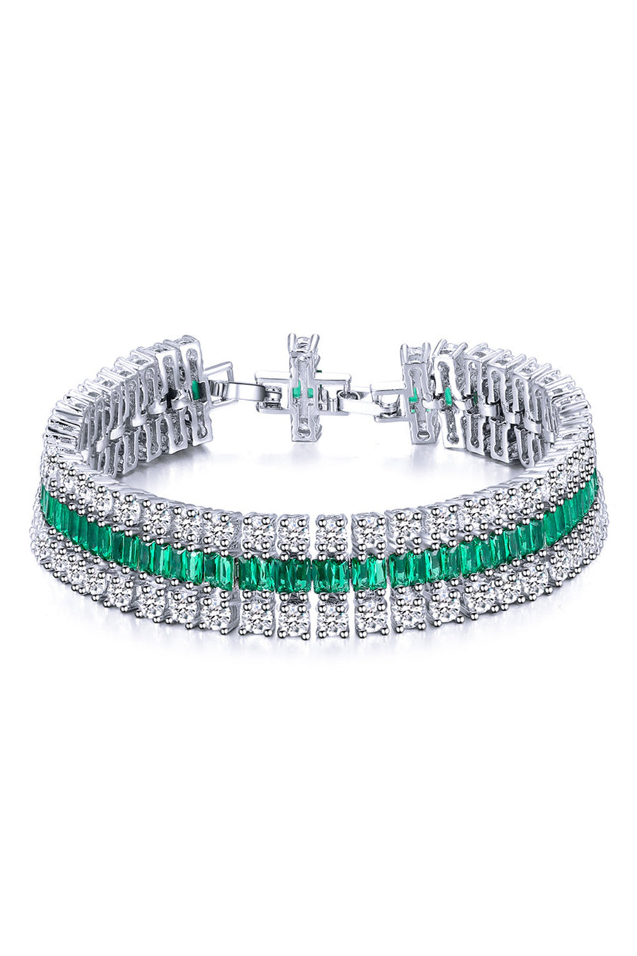 Three-layer Cubic Zirconia Chain Bracelet B3870