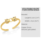 Two Leopard Head Cubic Zirconia Bracelet B3876