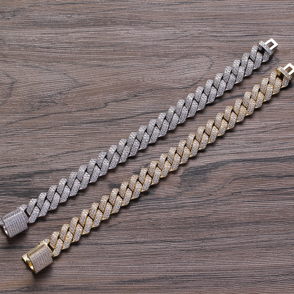Rhombus Cubic Zirconia Chains Bracelet B3885