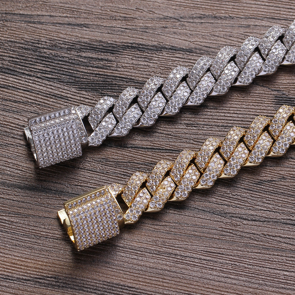 Rhombus Cubic Zirconia Chains Bracelet B3885
