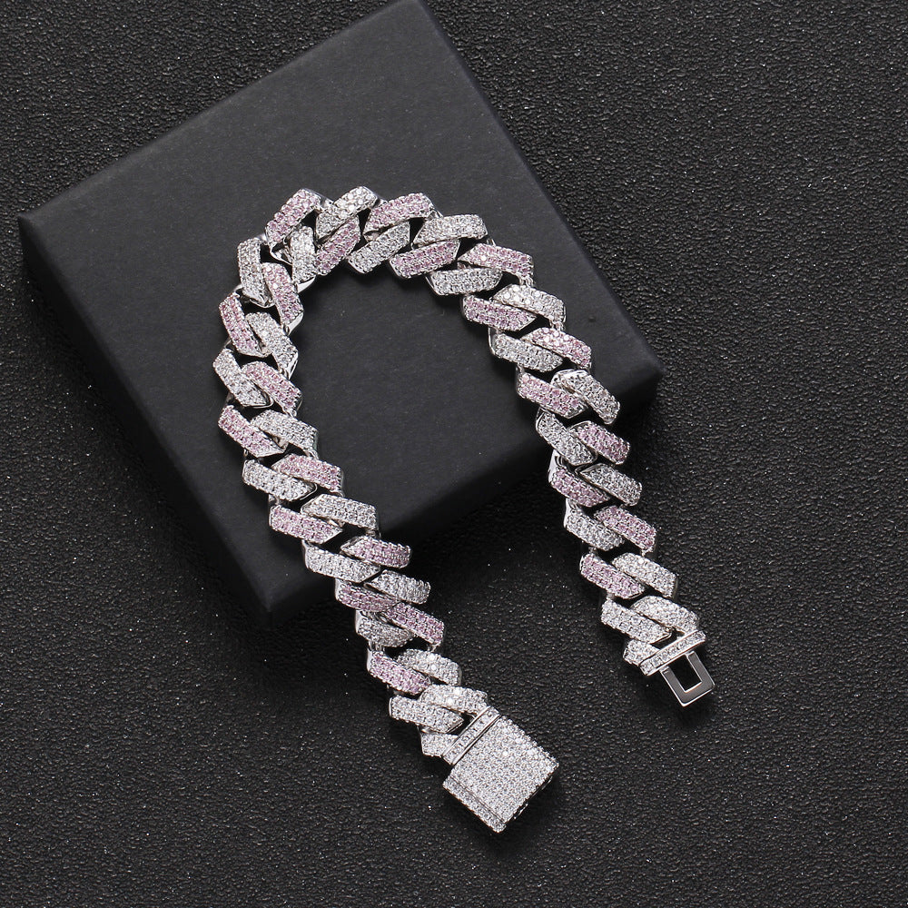 Rhombus Cubic Zirconia Chains Bracelet B3885