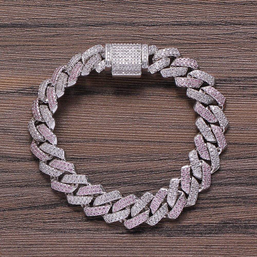 Rhombus Cubic Zirconia Chains Bracelet B3885