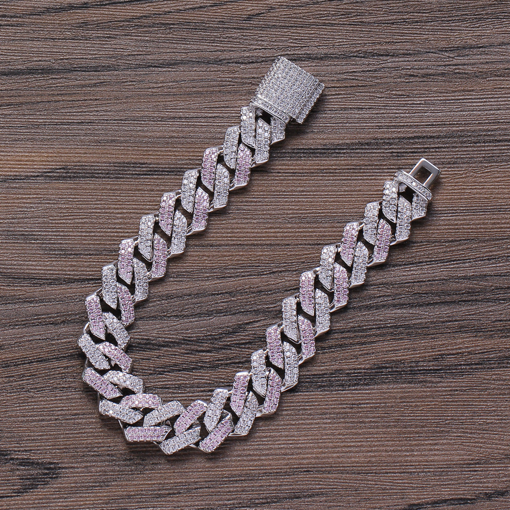 Rhombus Cubic Zirconia Chains Bracelet B3885
