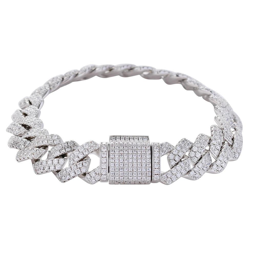 Rhombus Cubic Zirconia Chains Bracelet B3885
