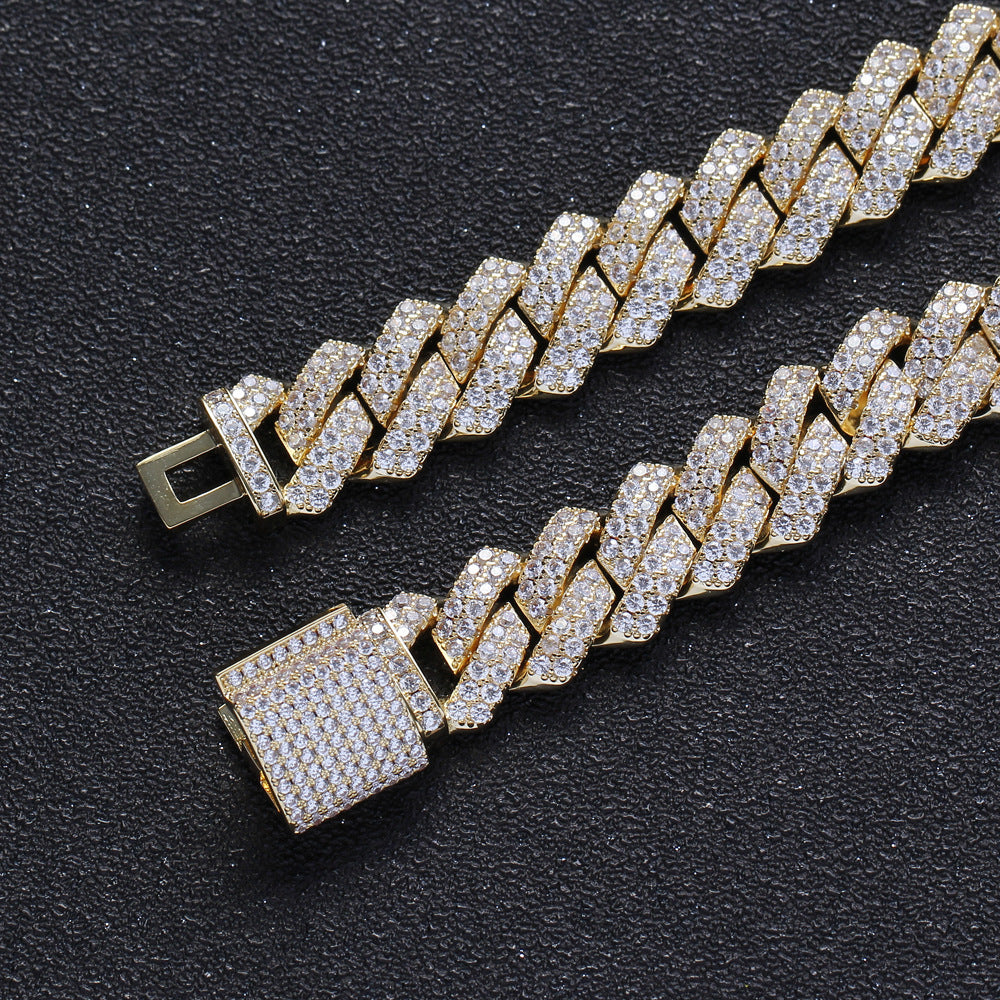 Rhombus Cubic Zirconia Chains Bracelet B3885