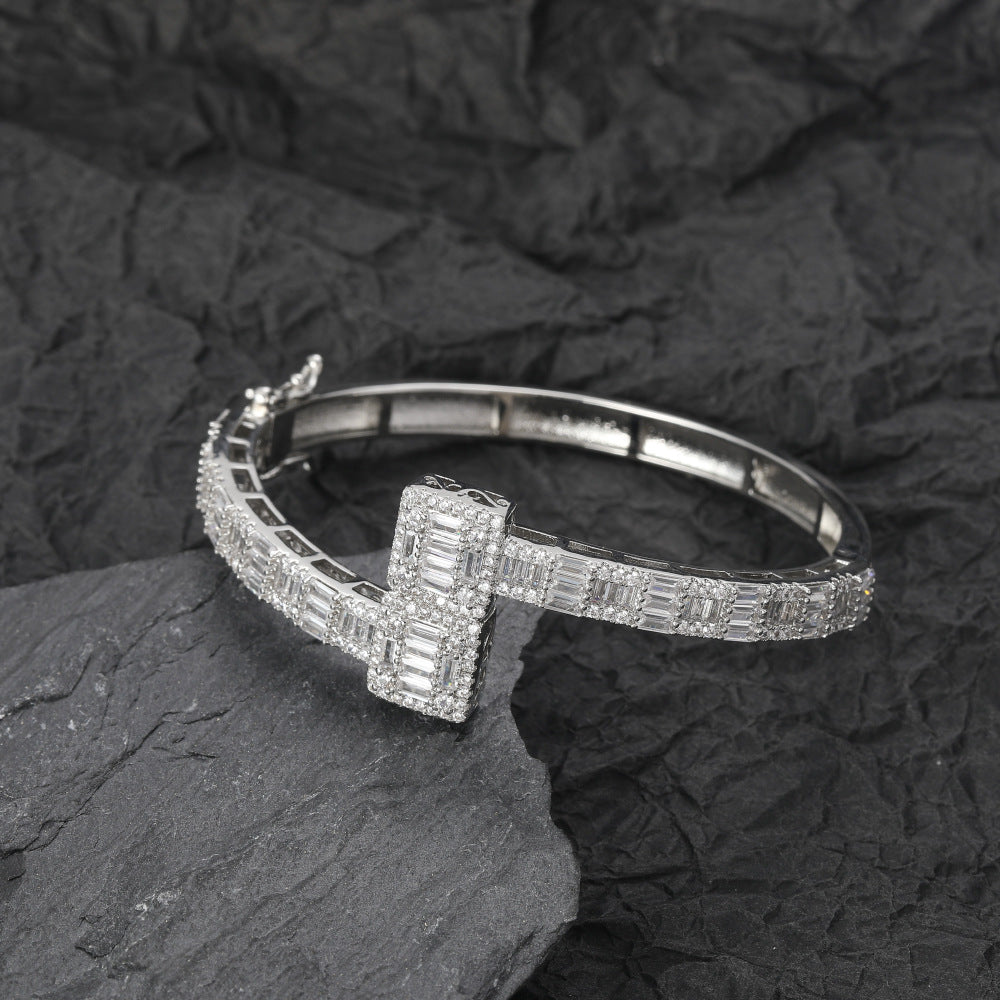 T-Square Cubic Zirconia Chains Bracelet B3886