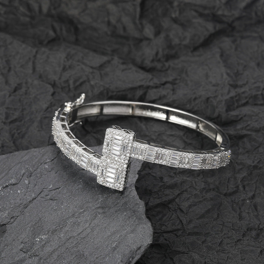 T-Square Cubic Zirconia Chains Bracelet B3886