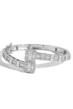 T-Square Cubic Zirconia Chains Bracelet B3886