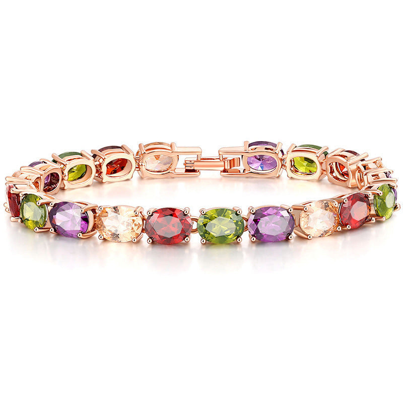 Cubic Zirconia Chain Bracelet B3890