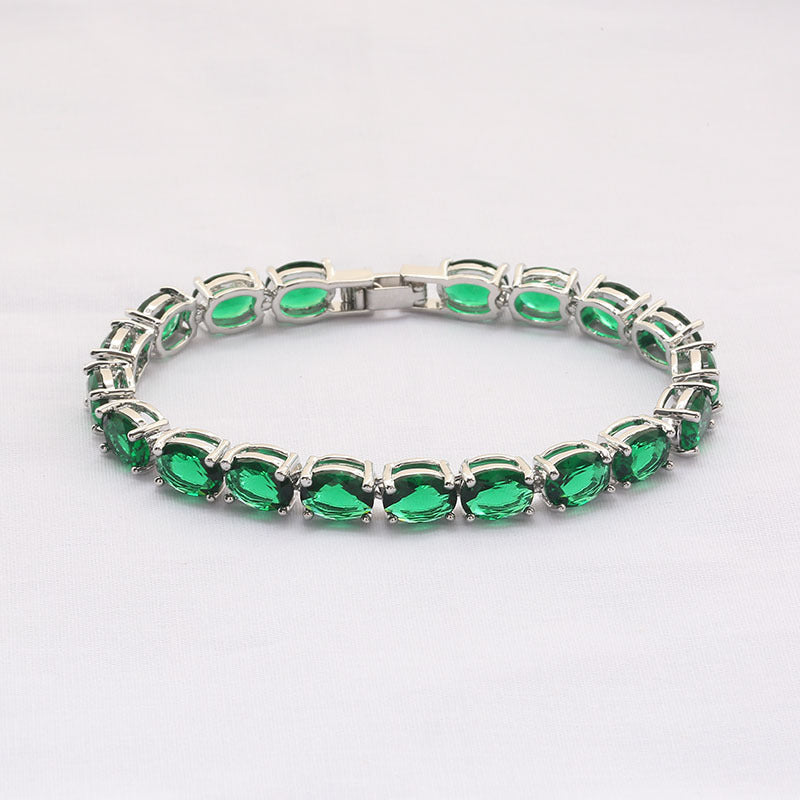 Cubic Zirconia Chain Bracelet B3890