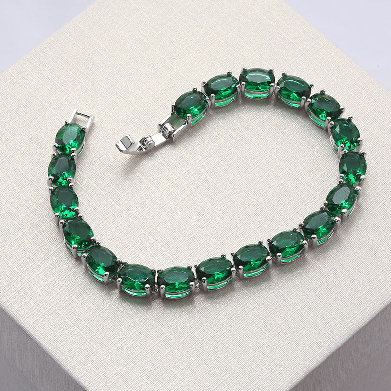 Cubic Zirconia Chain Bracelet B3890