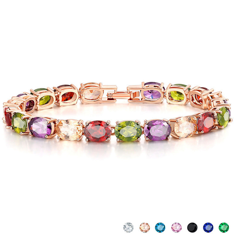 Cubic Zirconia Chain Bracelet B3890