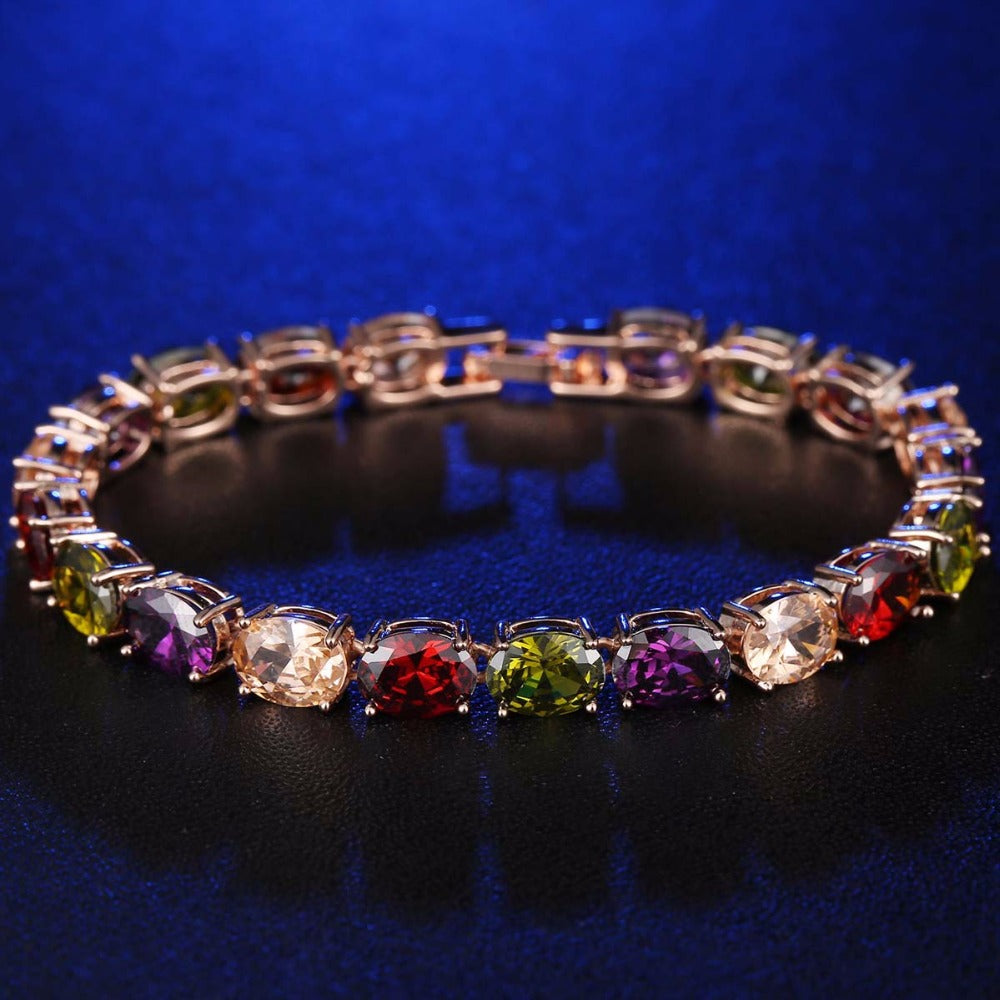 Cubic Zirconia Chain Bracelet B3890