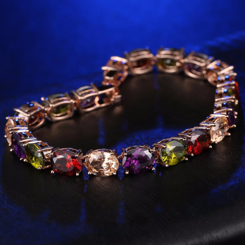 Cubic Zirconia Chain Bracelet B3890