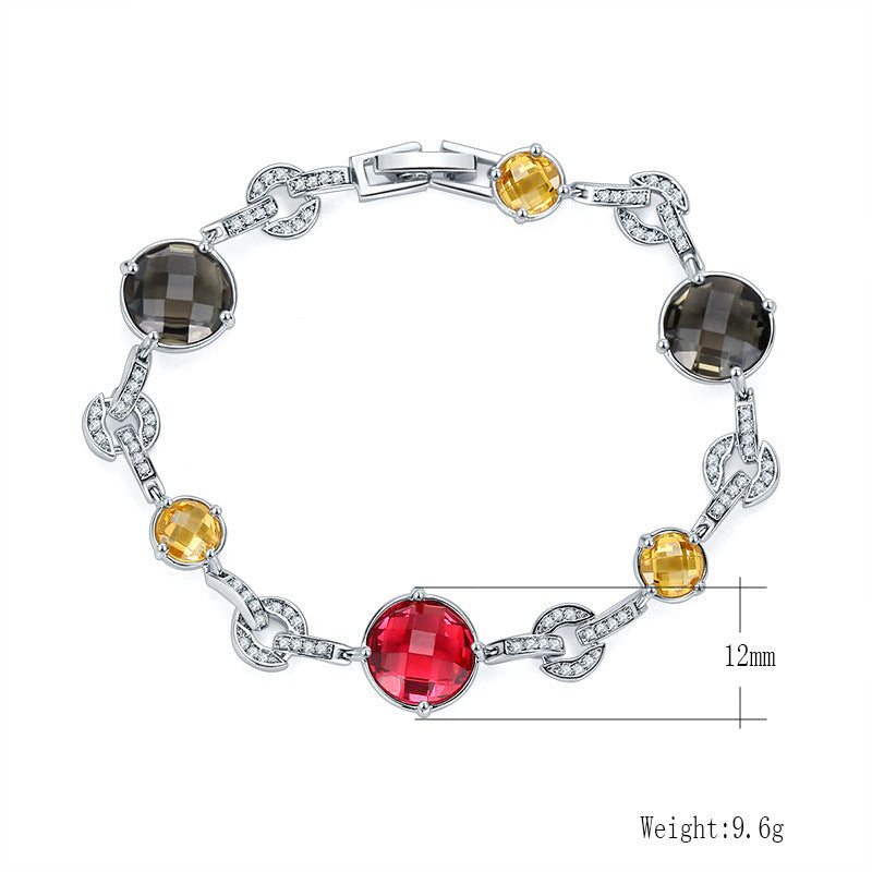 Geometry Cubic Zirconia Chain Bracelet B3891