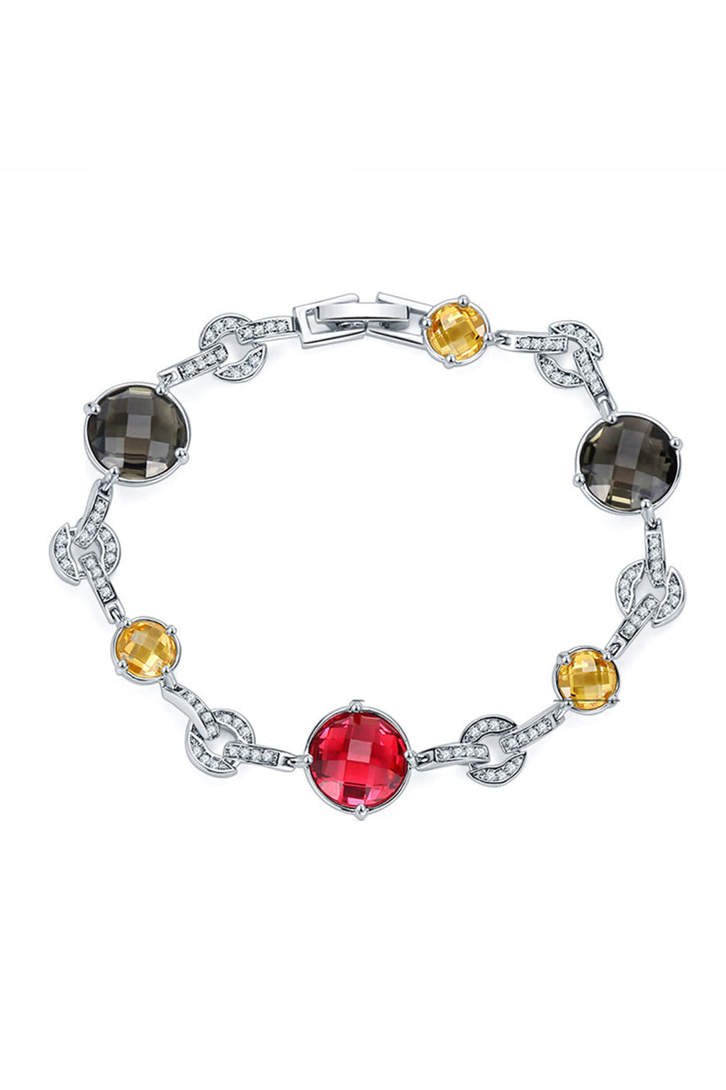 Geometry Cubic Zirconia Chain Bracelet B3891