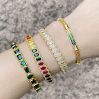 Geometry Cubic Zirconia Cuff Bracelet B3902