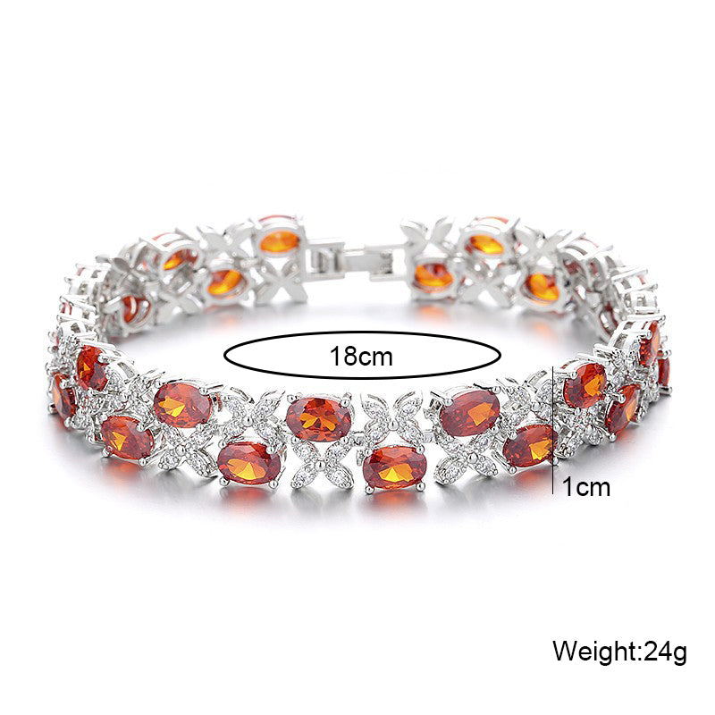 Luxury Cubic Zirconia Chain Bracelet B3912
