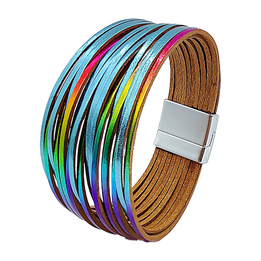 Multicolor Vegan Leather Magnetic Bracelet B3921