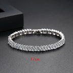 Ears Of Wheat Cubic Zirconia Bracelet B3924