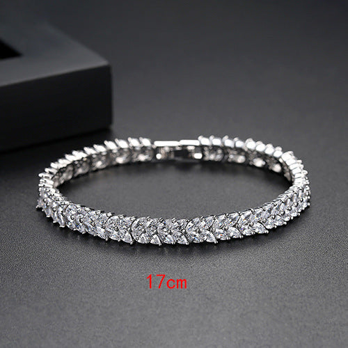 Ears Of Wheat Cubic Zirconia Bracelet B3924