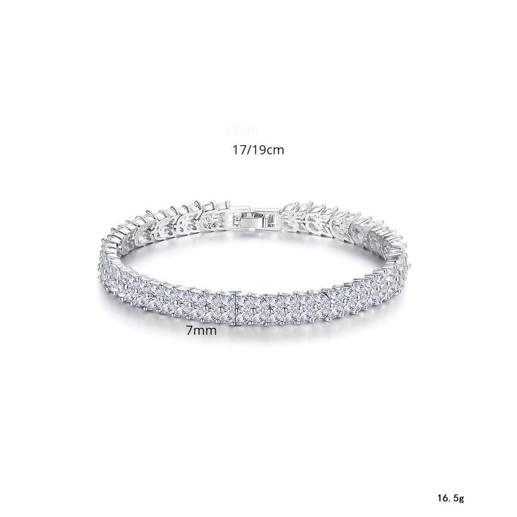 Ears Of Wheat Cubic Zirconia Bracelet B3924