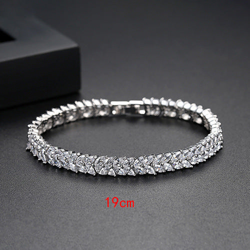 Ears Of Wheat Cubic Zirconia Bracelet B3924