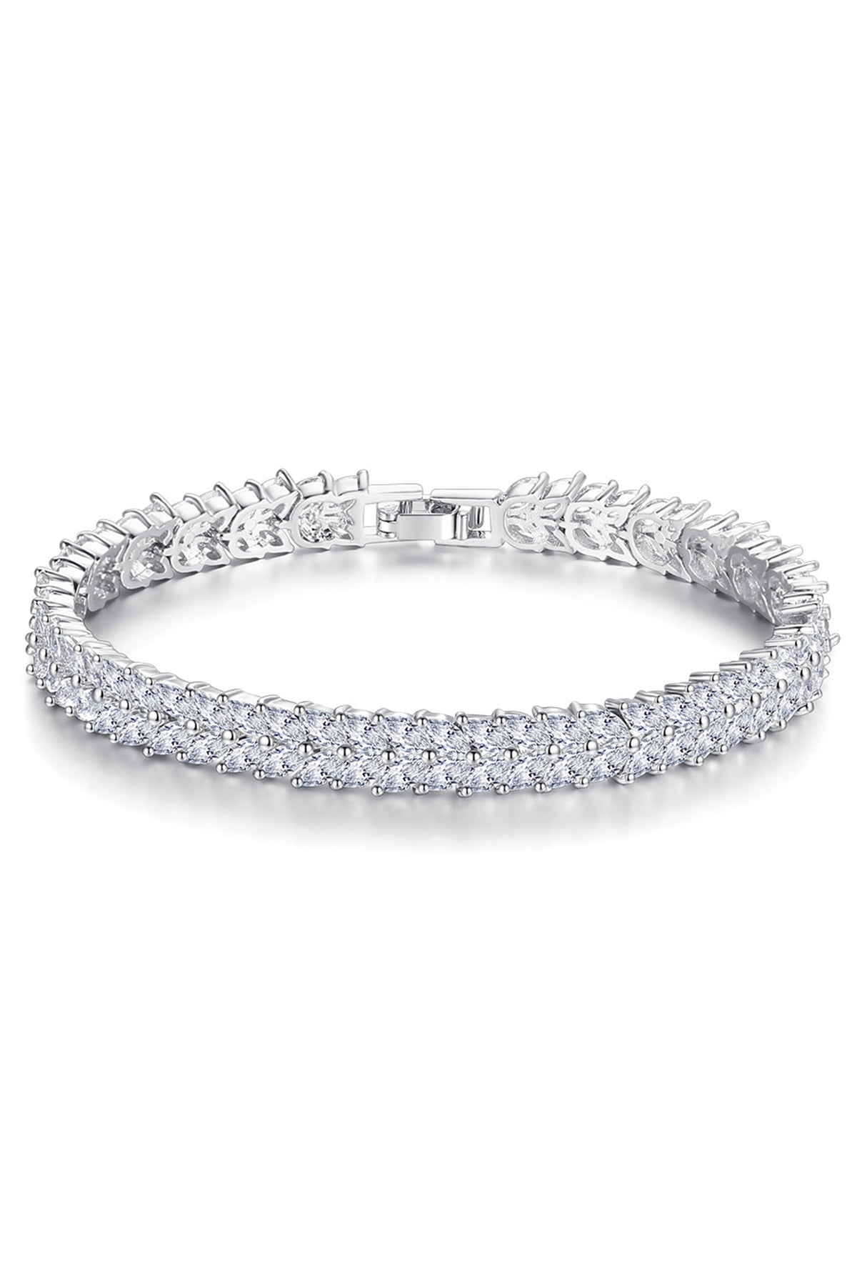 Ears Of Wheat Cubic Zirconia Bracelet B3924
