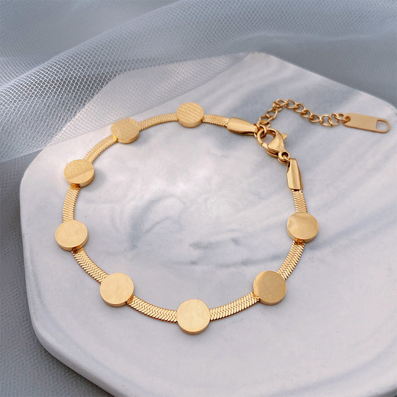 Round Stainless Steel Chains Bracelet B3935