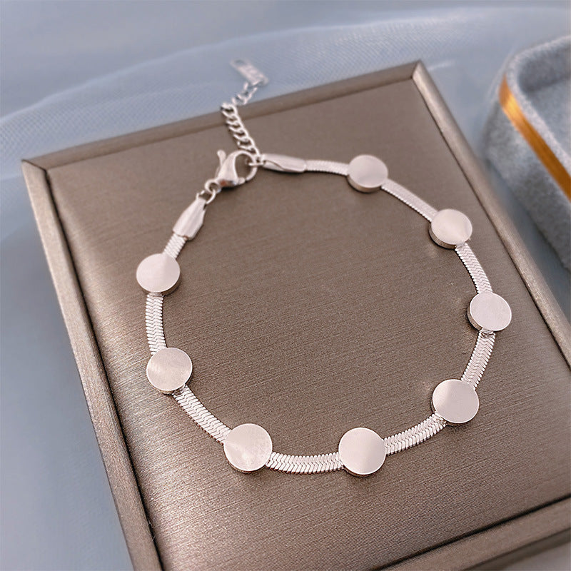 Round Stainless Steel Chains Bracelet B3935