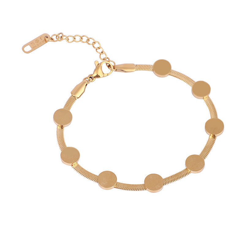 Round Stainless Steel Chains Bracelet B3935