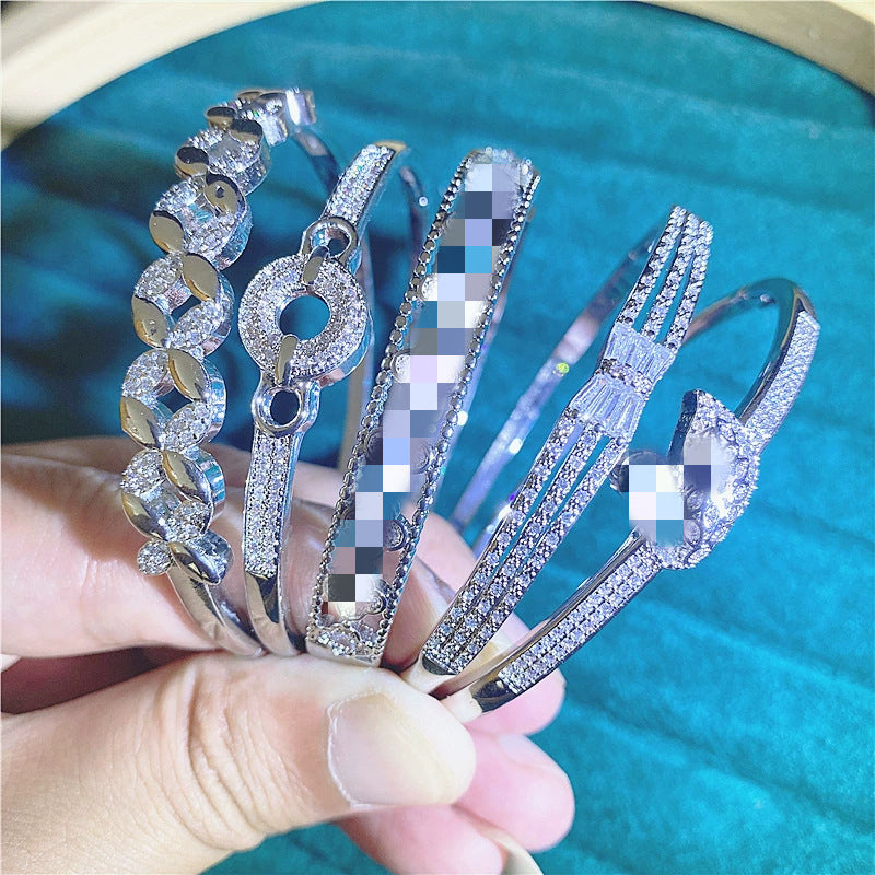 Geometry Random Cubic Zirconia Bracelet B3939