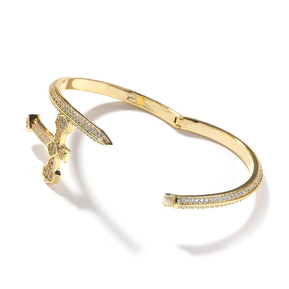 Sword Cross Cubic Zirconia Bracelet B3940