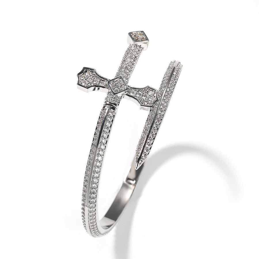 Sword Cross Cubic Zirconia Bracelet B3940
