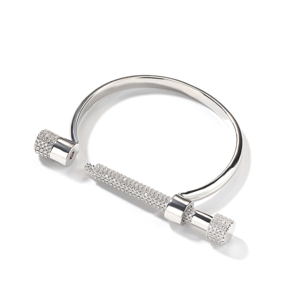 Horseshoe Shape Cubic Zirconia Chain Bracelet B3941