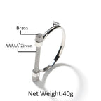 Horseshoe Shape Cubic Zirconia Chain Bracelet B3941