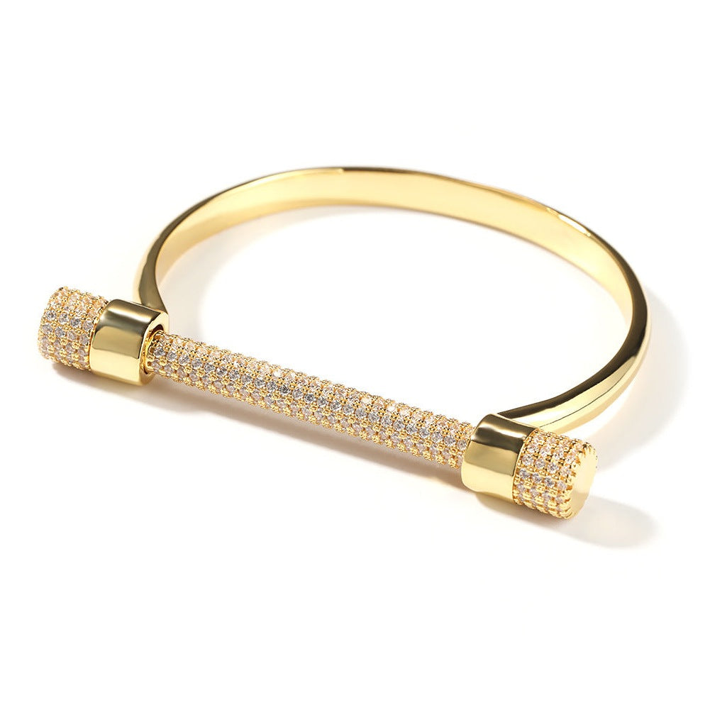 Horseshoe Shape Cubic Zirconia Chain Bracelet B3941