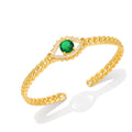 Evil Eye Cubic Zirconia Cuff Bracelet B3951