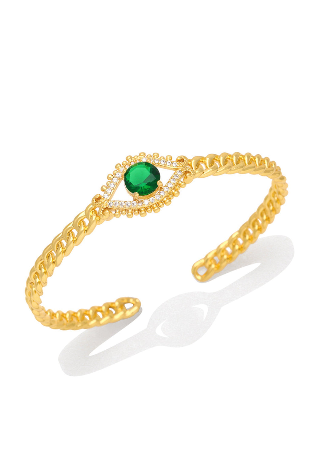 Evil Eye Cubic Zirconia Cuff Bracelet B3951