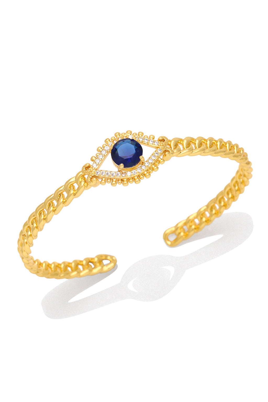 Evil Eye Cubic Zirconia Cuff Bracelet B3951