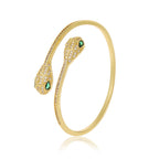 Snake Head Cubic Zirconia Cuff Bracelet B3957