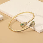 Snake Head Cubic Zirconia Cuff Bracelet B3957