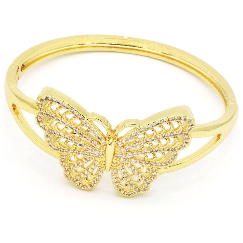 Butterfly Cubic Zirconia Cuff Bracelet B3960