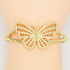 Butterfly Cubic Zirconia Cuff Bracelet B3960