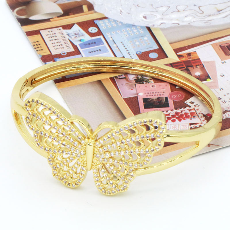 Butterfly Cubic Zirconia Cuff Bracelet B3960