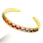 Multicolor Cubic Zirconia Cuff Bracelet B3963