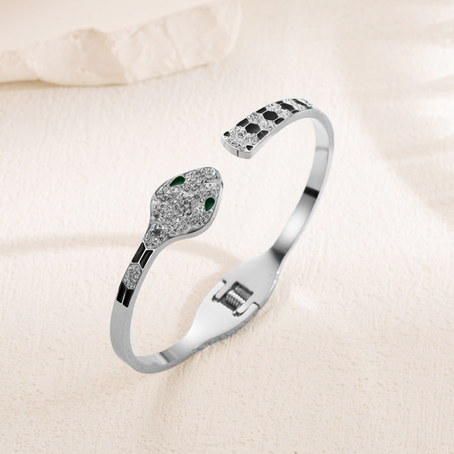 Snake Rhinestone Stainless Steel Bracelets B3968
