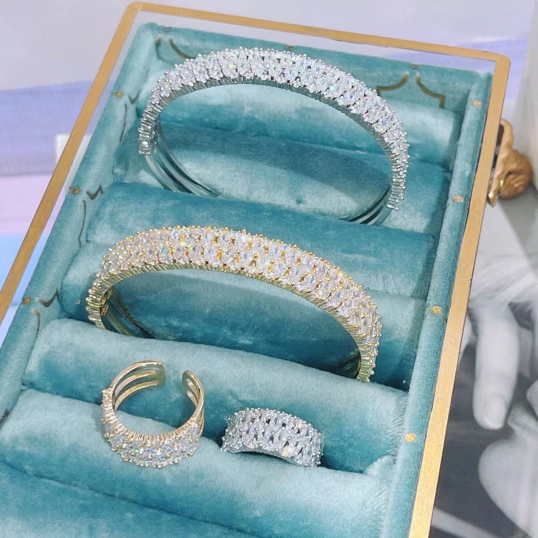 Cubic Zirconia Cuff Bracelet B3969