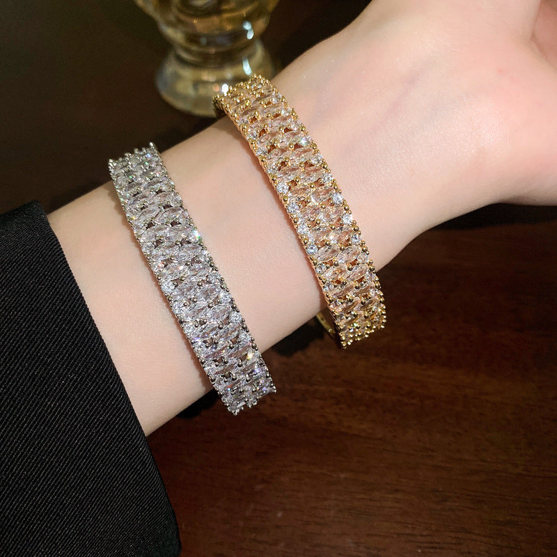 Cubic Zirconia Cuff Bracelet B3969
