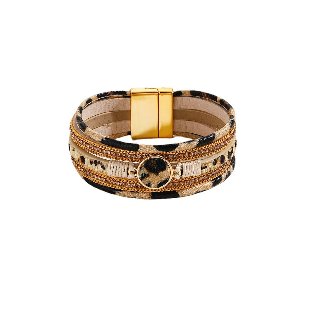 Animal Printed Multi-Layer Magnetic Bracelet B4016